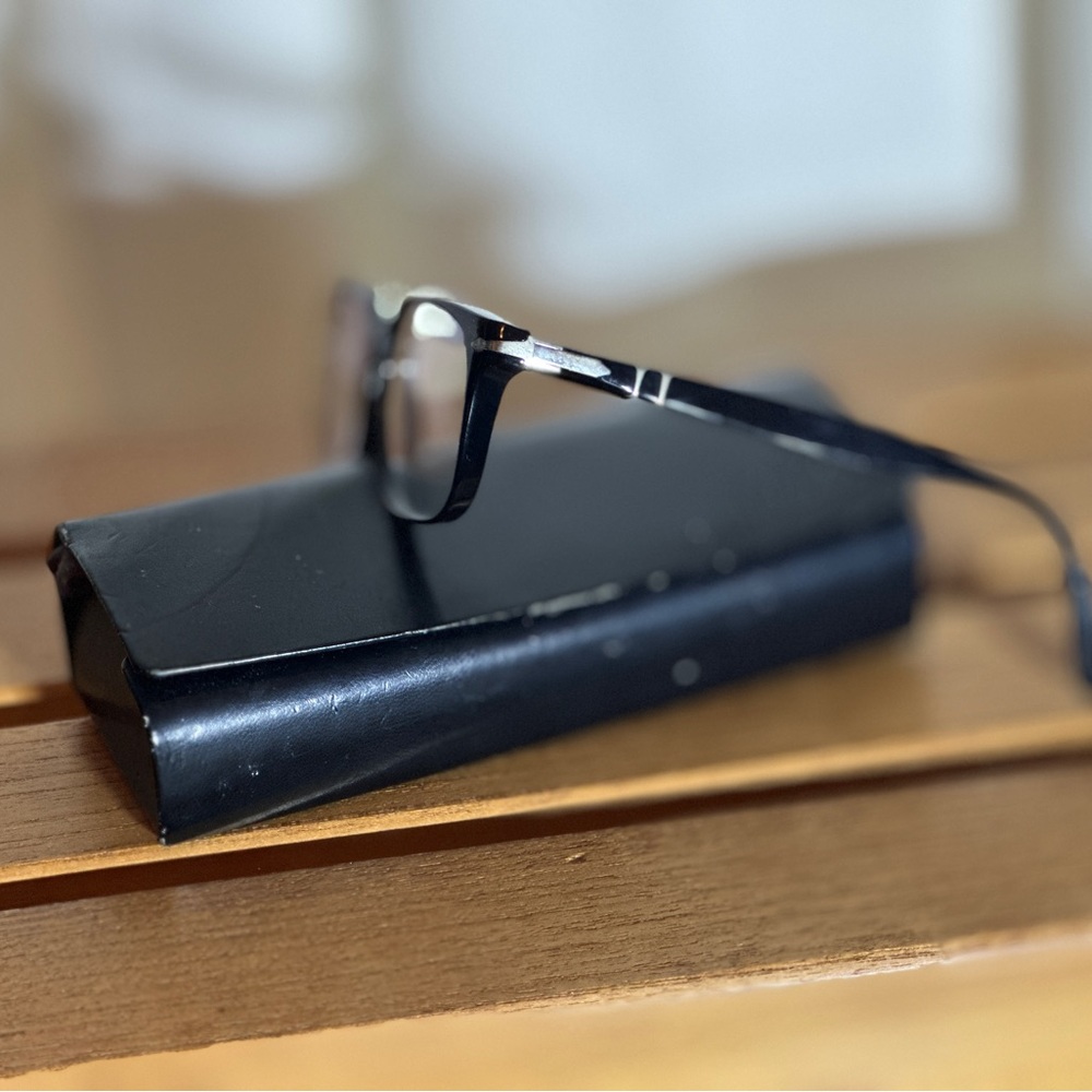 Persol-Black Fram Eyeglasses with Protective Case - Picture 2 of 4